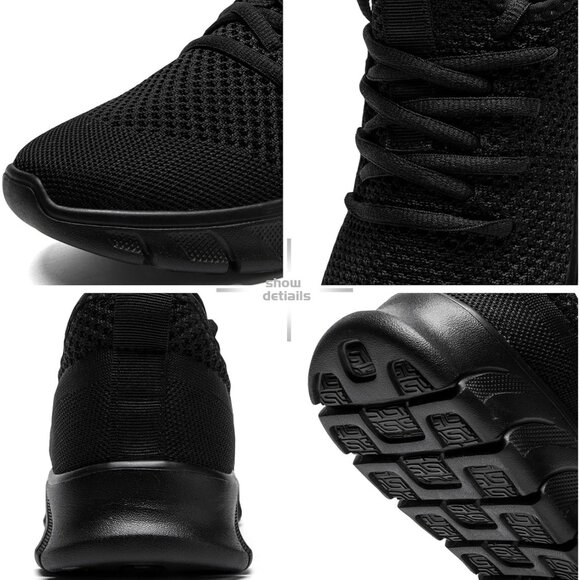 Women A - Black Running Tennis Lightweight Workout  Sport Jogging Sneakers - Picture 5 of 7